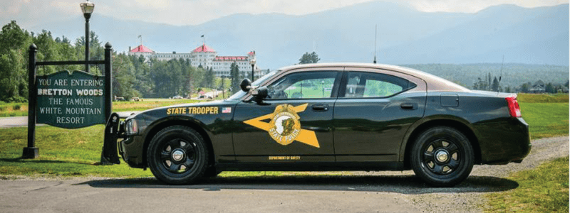 New Hampshire- Squad car and mountains