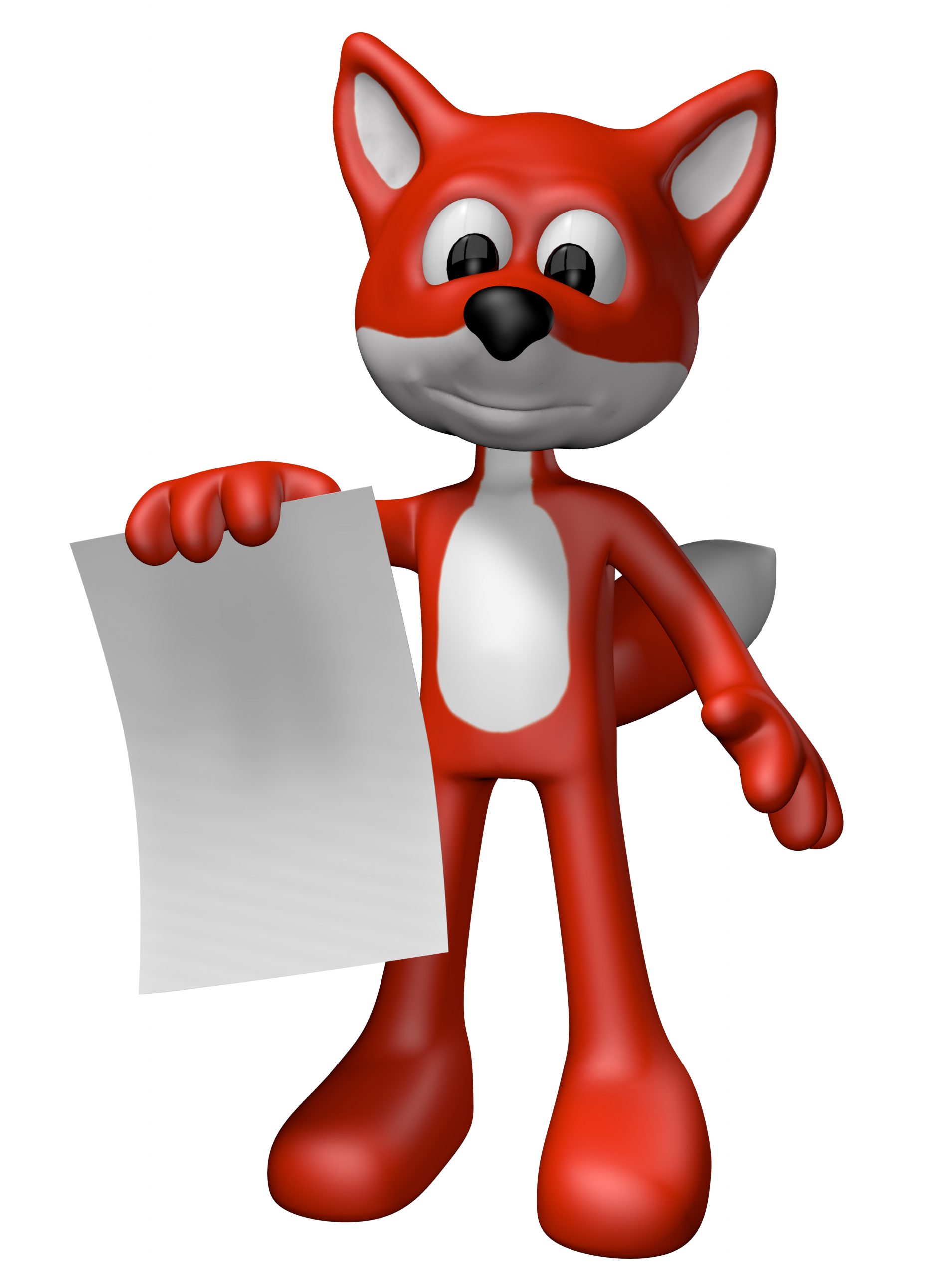 fox with paper