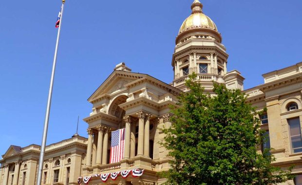 side view of the Wyoming state capitol building