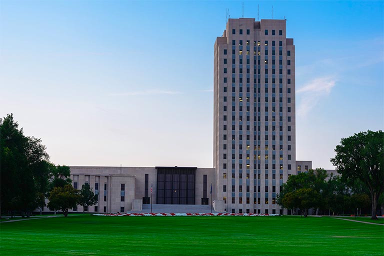 the North Dakota Capitol building