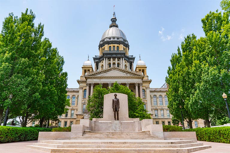 a building at the Illinois state capital