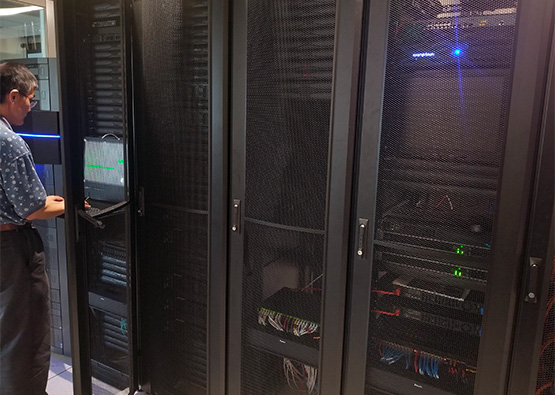 SaaS and hosting professionals working in a data center