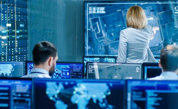 government surveillance facility team of officers organize interception plan