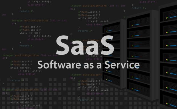 Software as a service and saas written on computer codes written background