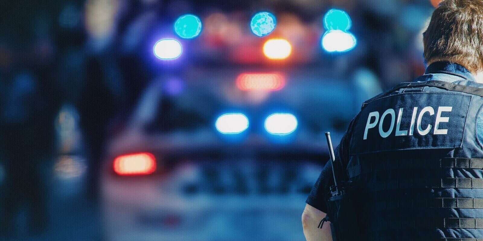 police with gun belt