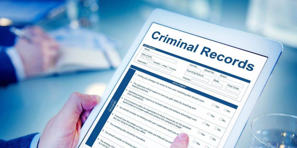 criminal records insurance form graphic concept