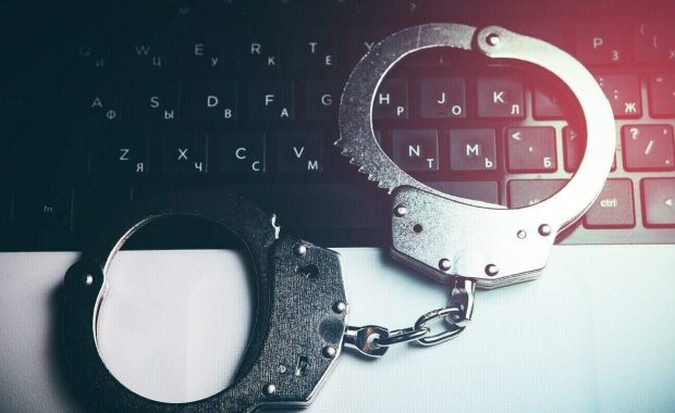 gavel of the judge on the laptop