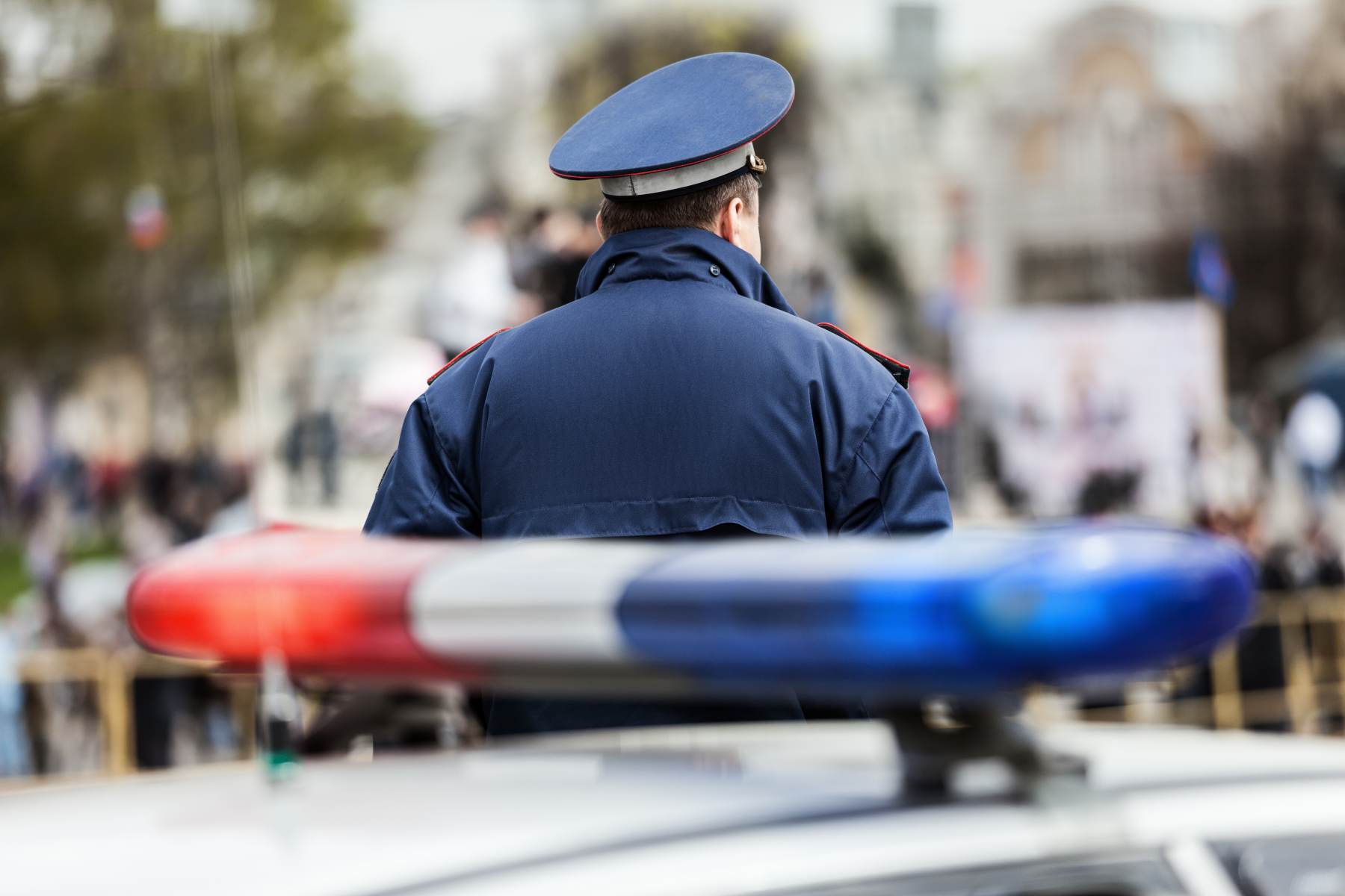 Police officer outside vehicle