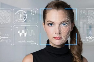 women facial recognition concept