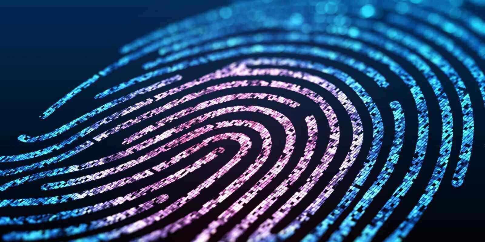 digital fingerprint on black screen