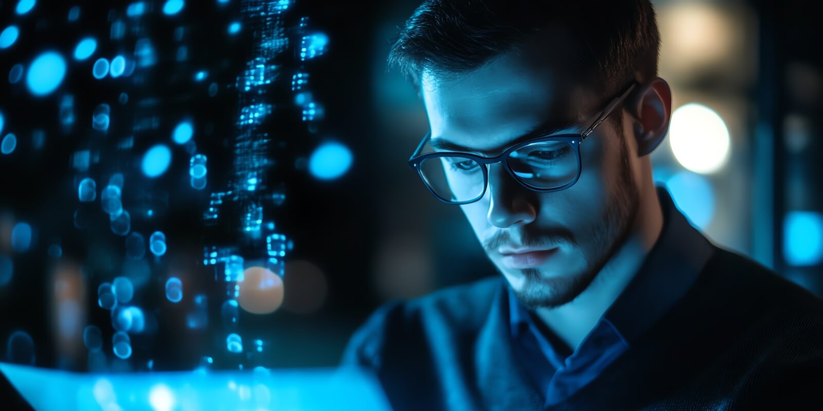 cybersecurity professional using AI to detect document tampering