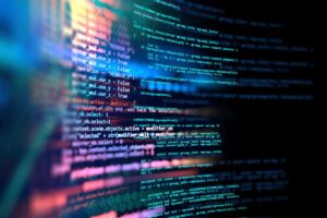 Programming code abstract technology background of software developer and Computer script