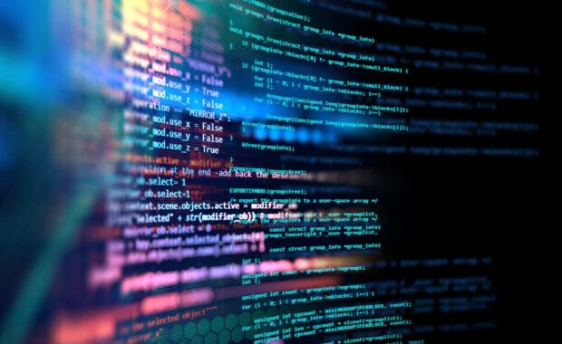 Programming code abstract technology background of software developer and Computer script