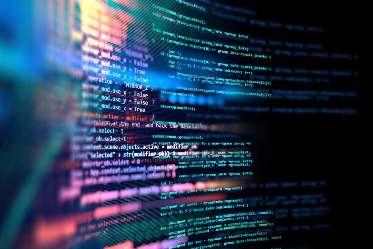 Programming code abstract technology background of software developer and Computer script
