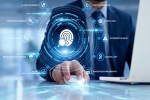 businessman using a laptop for Digital Forensics data analysis