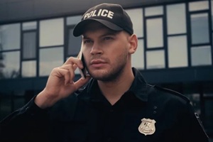 police man calling on a phone