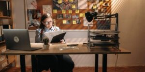 private detective reading criminal case file details